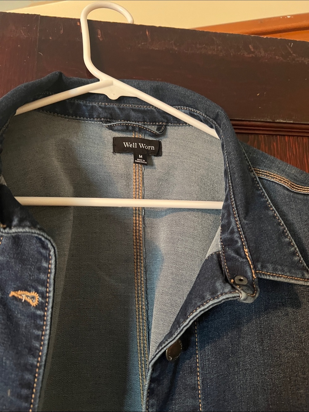 Well Worn Navy Blue Denim Jacket